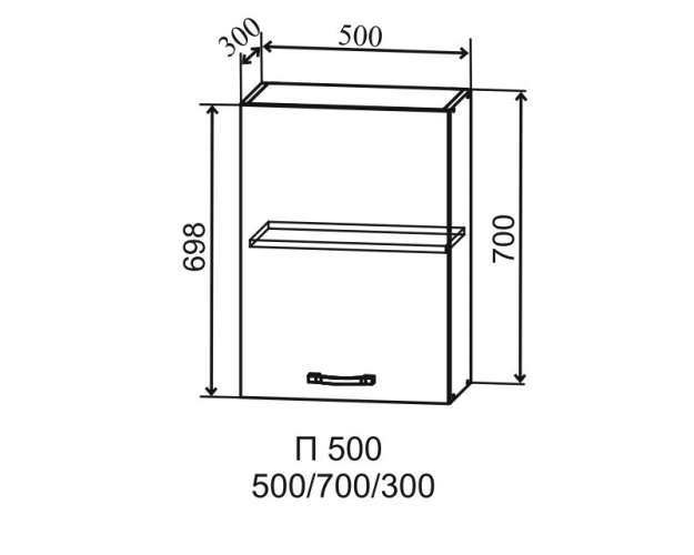 Гарда П 500 шкаф верхний (Белый патина/корпус Серый)