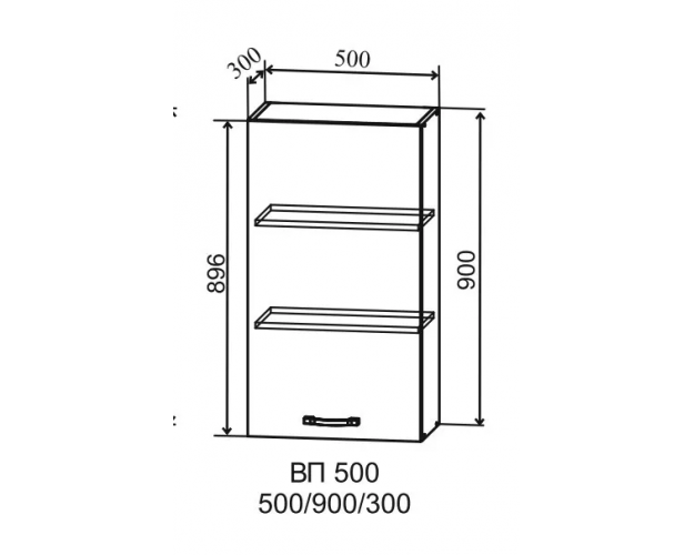 Гарда ВП 500 шкаф верхний высокий (Серый Эмалит/корпус Серый)