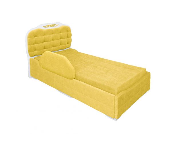 Кровать 190 Атлет Lux 74 Жёлтый (мягкий бортик)