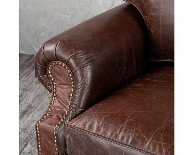 Кресло кожаное Лофт Аристократ (ширина 1100 мм)