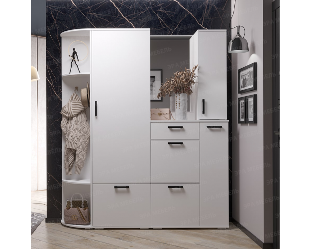 Полка с зеркалом Ника ПЗ 800 белый гладкий Полка с зеркалом Ника ПЗ 800 белый гладкий