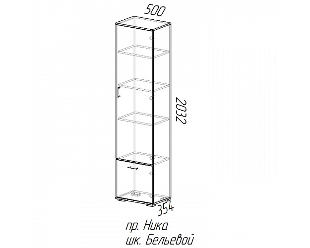 Шкаф бельевой Ника ШБ 500 венге / лоредо