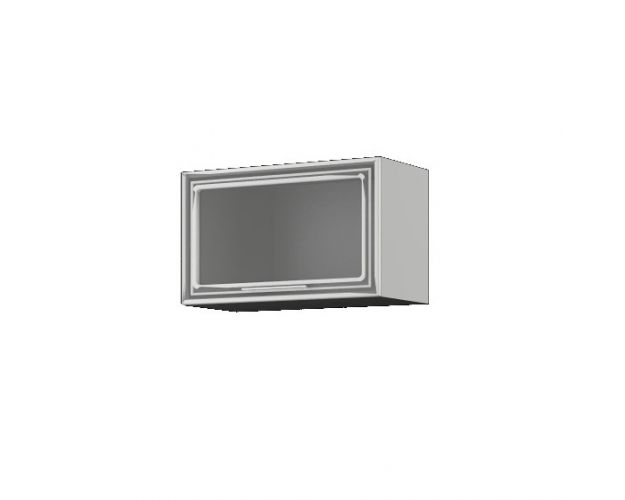 Кёльн ШВГС 500 Шкаф верхний горизонтальный со стеклом (Софт смок/корпус Белый)