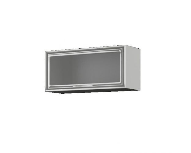 Кёльн ШВГС 800 Шкаф верхний горизонтальный со стеклом (Софт смок/корпус Белый)