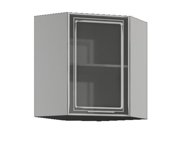 Бетон ШВУС 600*600 Шкаф верхний угловой со стеклом