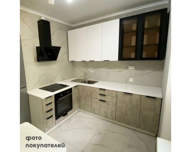 Модульная кухня Норд 1,6 м (Софт даймонд/Камень беж/Белый)
