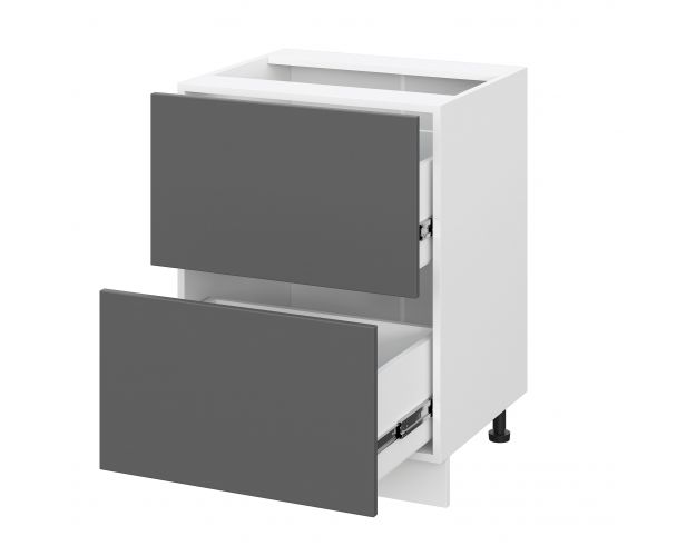 Норд ШНГ2Я 600 Шкаф нижний с 2-мя ящиками (Софт даймонд/корпус Белый)