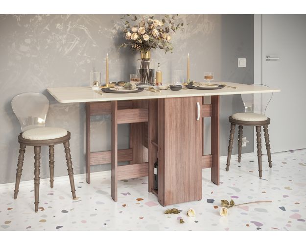 Стол-книжка с баром СТК-002 ясень шимо темный/ясень шимо светлый