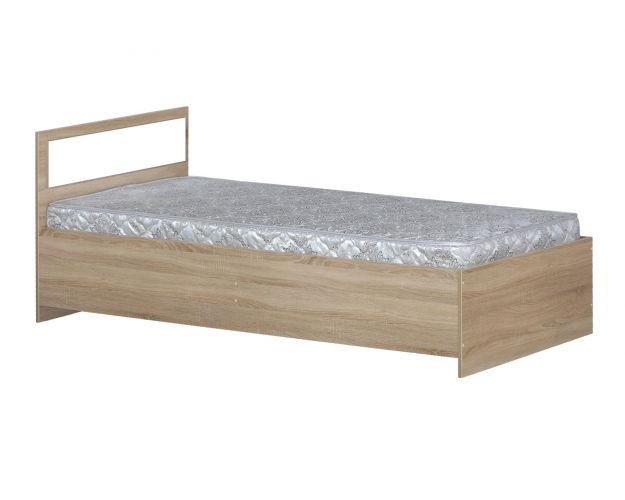 Кровать одинарная 900-2 без матраса (прямые спинки) Дуб Сонома Кровать одинарная 900-2 без матраса (прямые спинки) Дуб Сонома