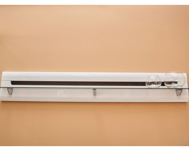 Полка навесная 2 Стокгольм белый глянец / венге