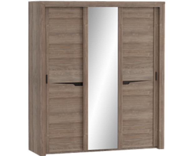 Шкаф трехдверный Соренто с раздвижными дверями Дуб стирлинг/Кофе структурный матовый