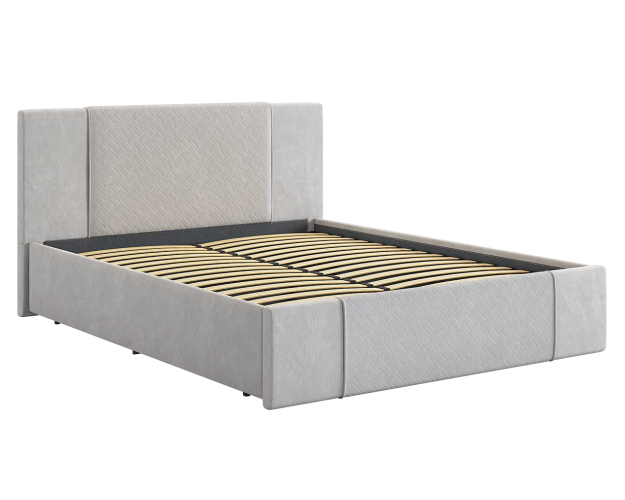 Кровать с основанием Хлоя 1600 галька (велюр) Кровать с основанием Хлоя 1600 галька (велюр)