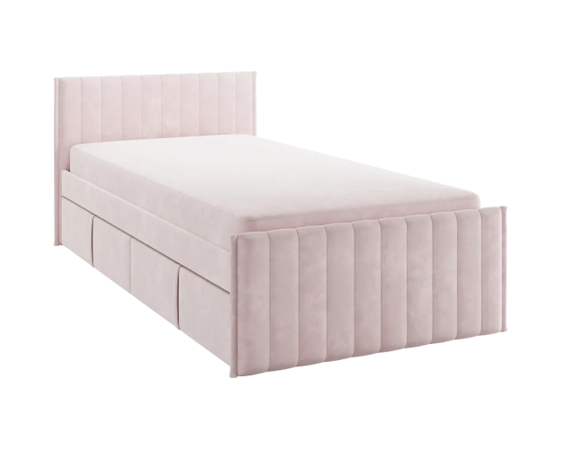 Кровать с ящиками Твикс 900 нежно-розовый (велюр)