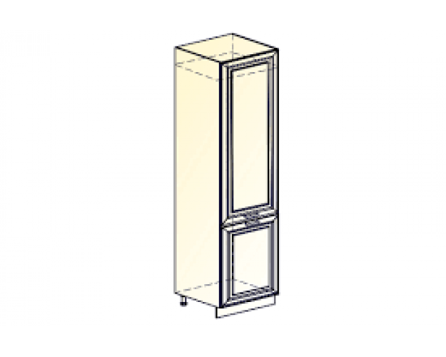 Мишель Шкаф-пенал L600 под холодильник (2 дв. гл.) (эмаль) (белый/серый)