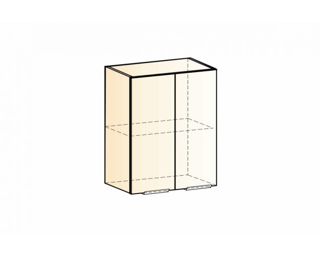 Стоун Шкаф навесной L600 Н720 (2 дв. гл.) (белый/белая скала)