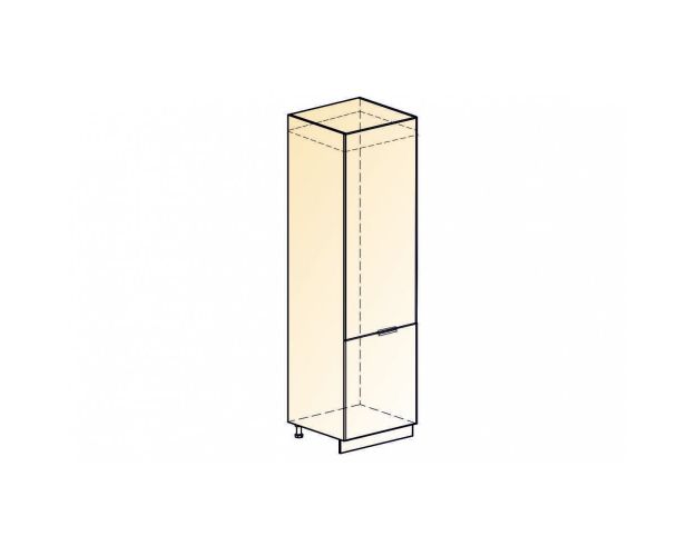 Стоун Шкаф-пенал L600 под холодильник (2 дв. гл.) (белый/камень светло-серый)