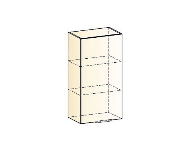 Стоун Шкаф навесной L450 Н900 (1 дв. гл.) (белый/акация светлая)