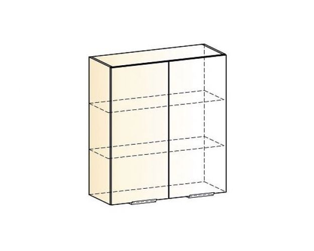 Стоун Шкаф навесной L800 Н900 (2 дв. гл.) (белый/белая скала)
