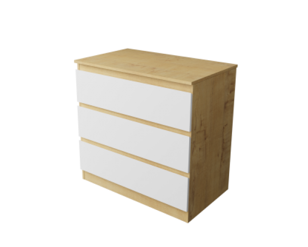 Комод "Твист-мини" 3 ящика дуб бунратти / белый