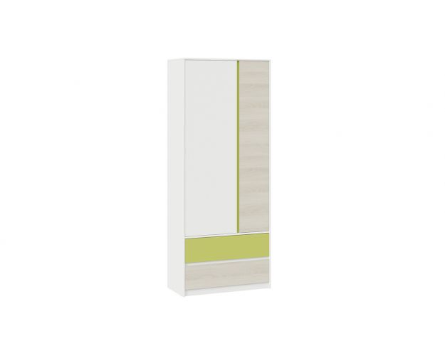 Шкаф для одежды комбинированный «Сканди» Дуб Гарден/Белый/Зеленый