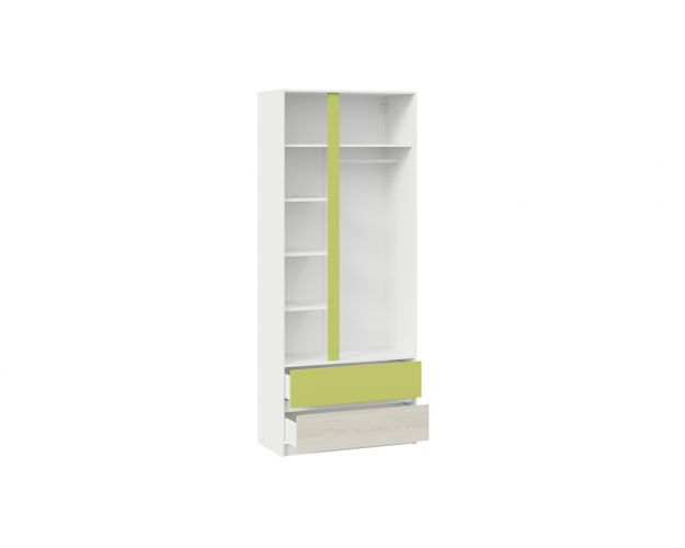 Шкаф для одежды комбинированный «Сканди» Дуб Гарден/Белый/Зеленый