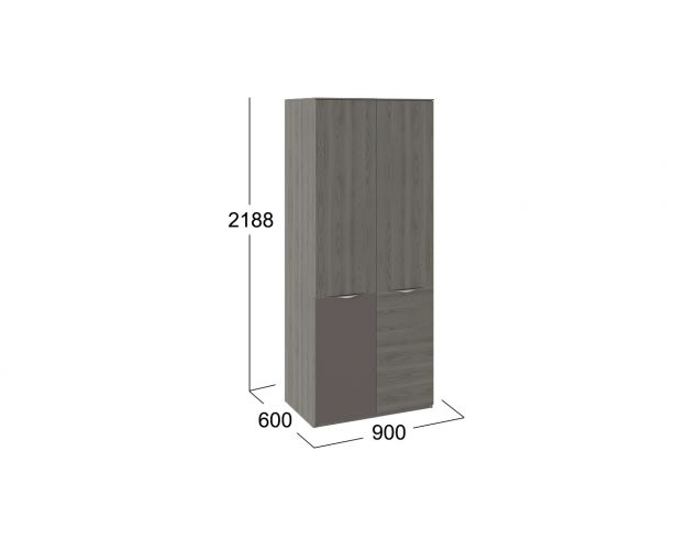Шкаф для одежды с 1 дверью и 1 с ЛКП «Либерти» Хадсон/Фон Серый