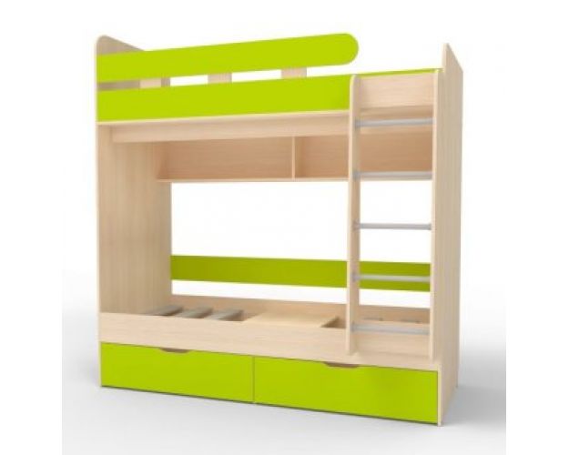 Кровать двухъярусная Юниор-5 Дуб молочный/Лайм Кровать двухъярусная Юниор-5 Дуб молочный/Лайм